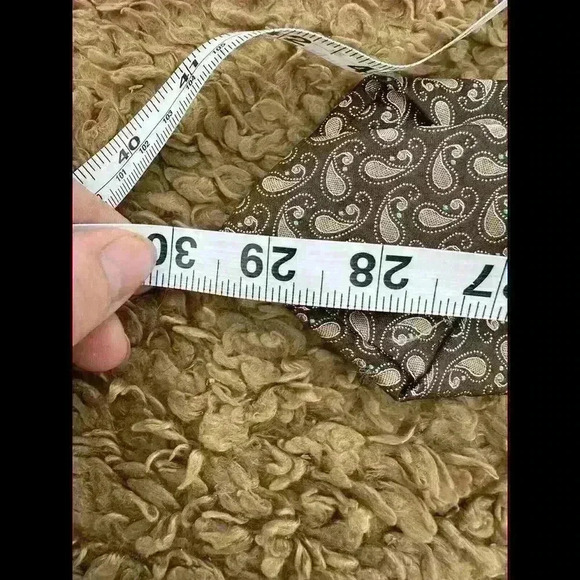 Geoff Nicholson Made in Italy Silk Tie | Gray Paisley | Classic Menswear | EUC - Picture 6 of 6